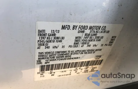 2014 Ford Explorer Xlt from USA, damaged, VIN 1FM5K7D82EGB43681